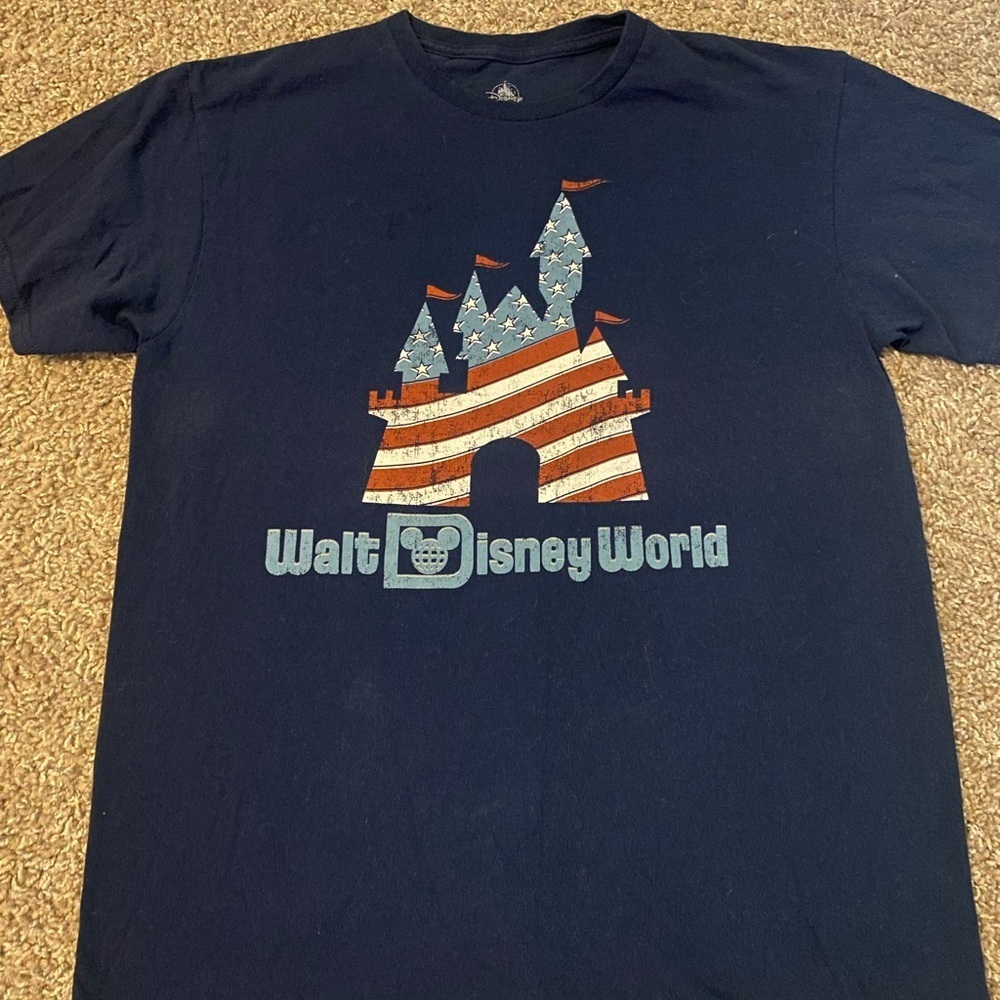 Disney Navy Castle Graphic Tee Size M woman